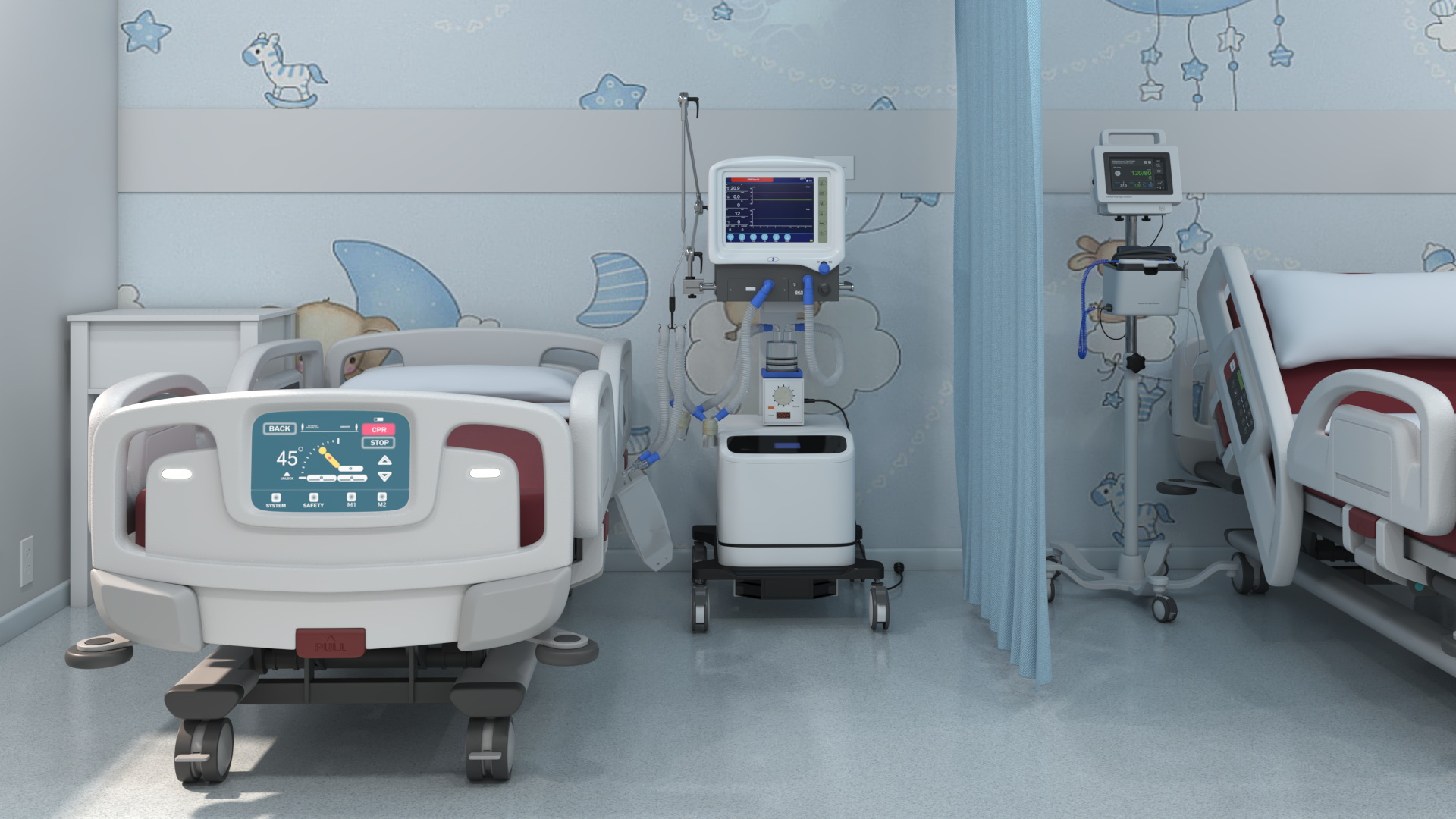 Children Hospital Ward with Doctor 3D model