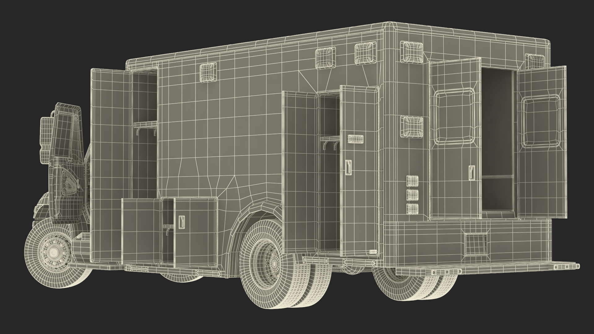 International Durastar Ambulance Truck Rigged for Cinema 4D 3D model