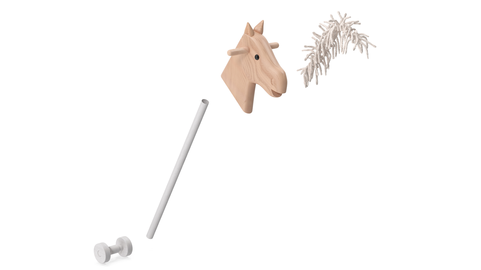 Hobby Horse Wooden Childs Toy 3D model