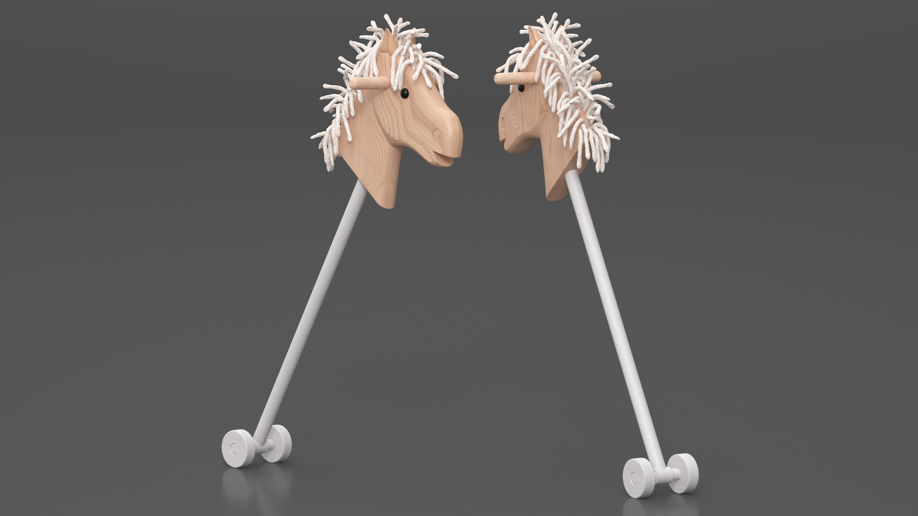 Hobby Horse Wooden Childs Toy 3D model