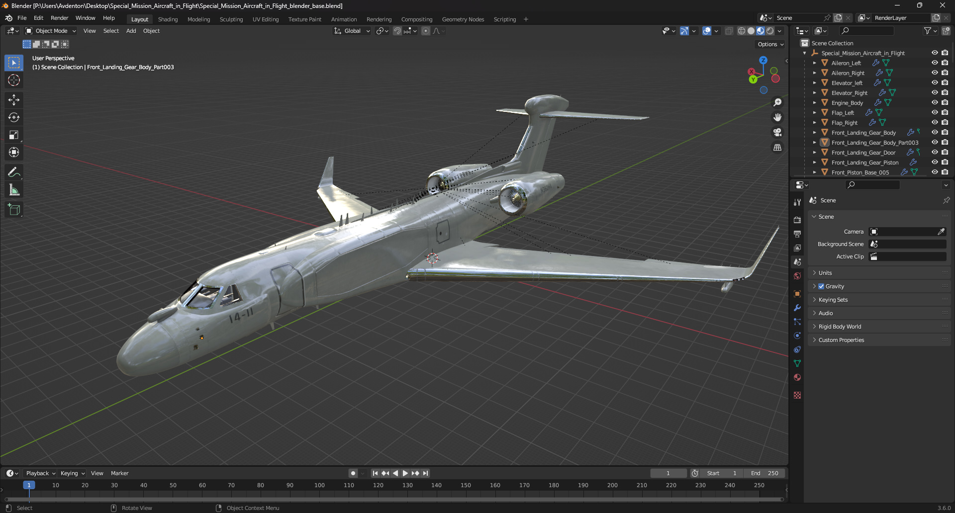 Special Mission Aircraft in Flight 3D model