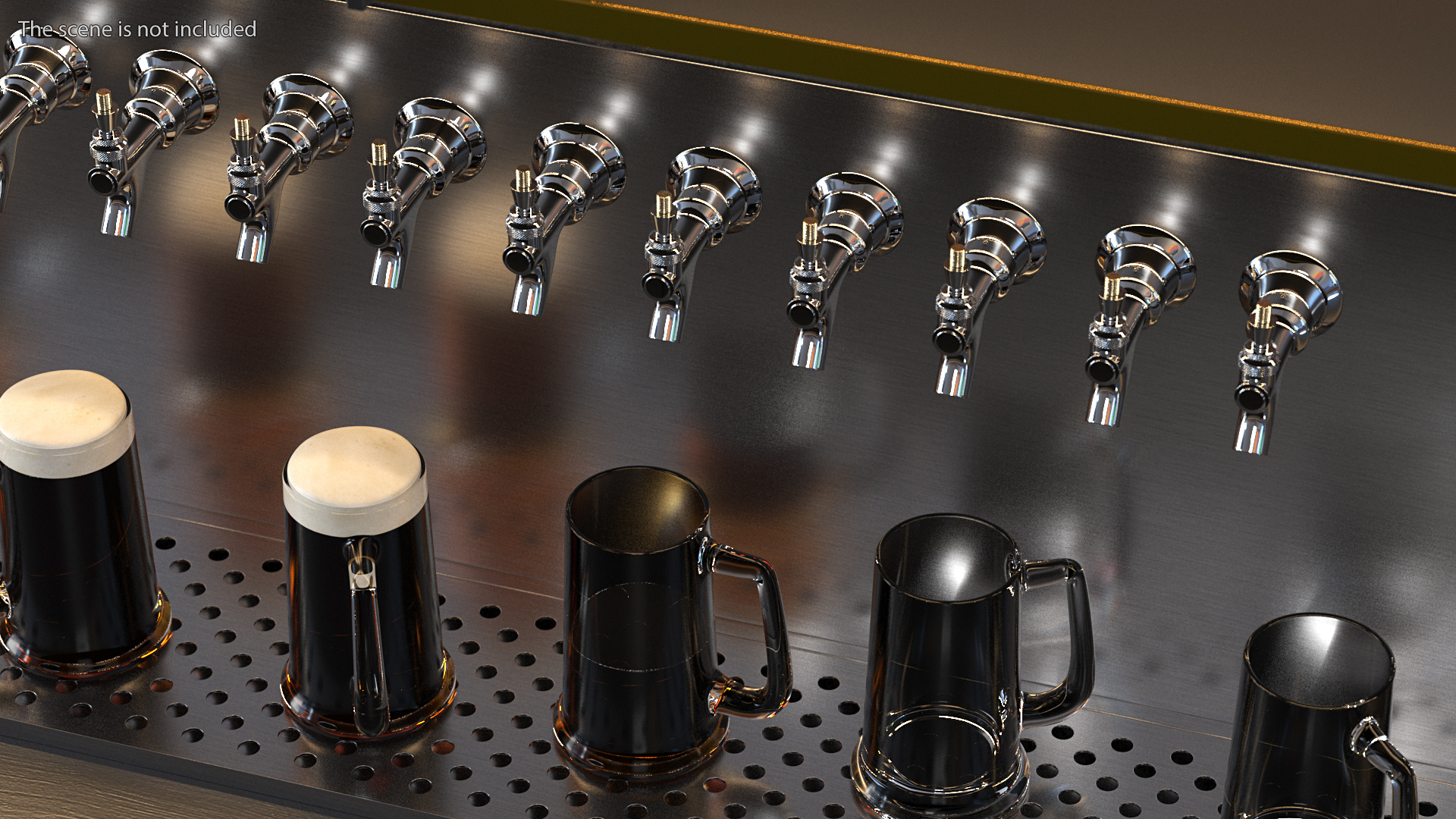 3D model Wall Mount Beer Dispenser 12 Faucet