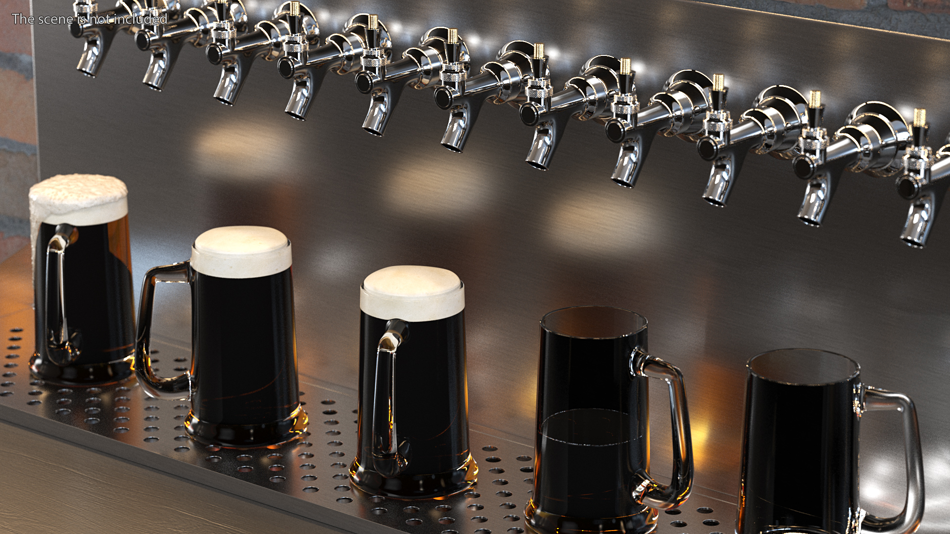 3D model Wall Mount Beer Dispenser 12 Faucet