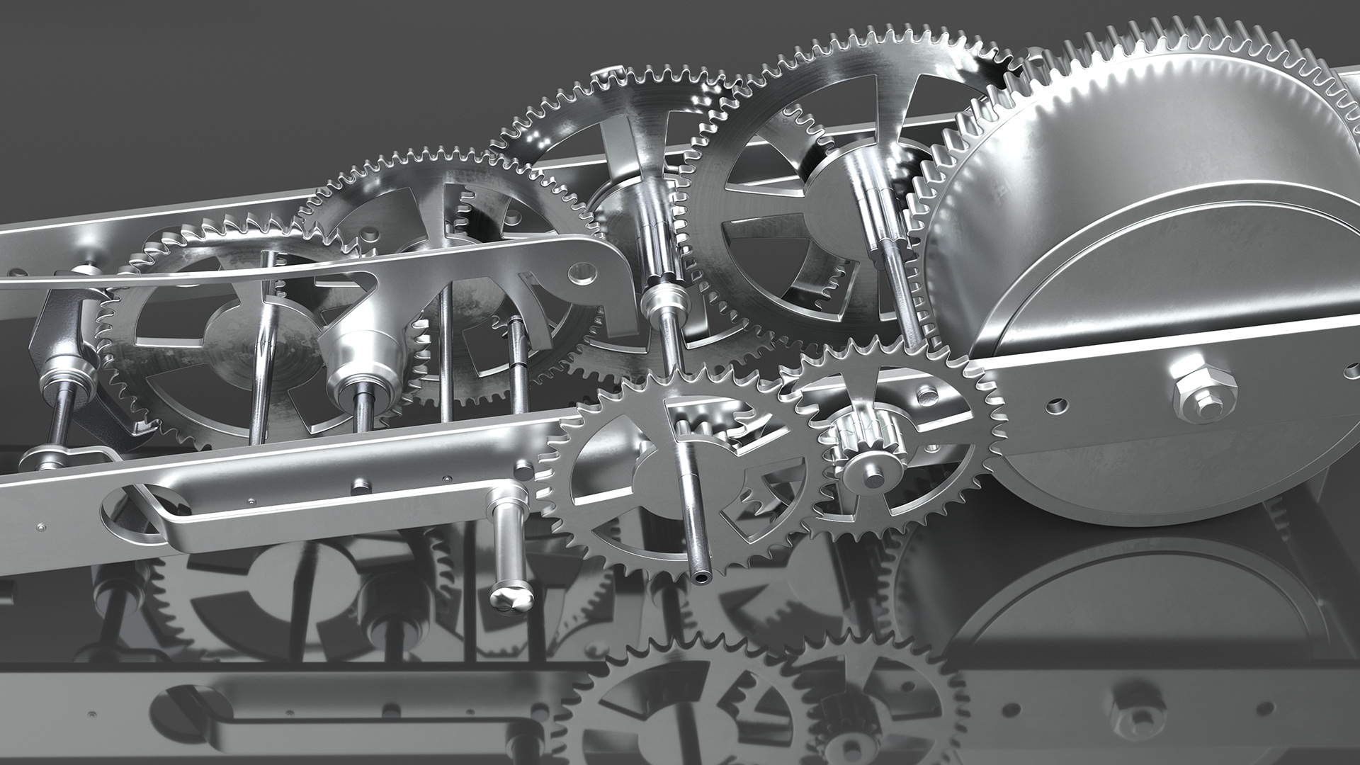 3D Silver Clockwork Gear