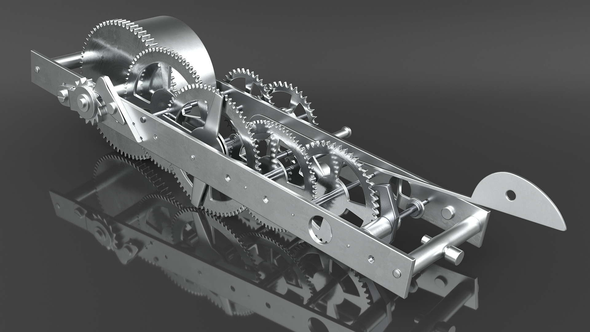 3D Silver Clockwork Gear