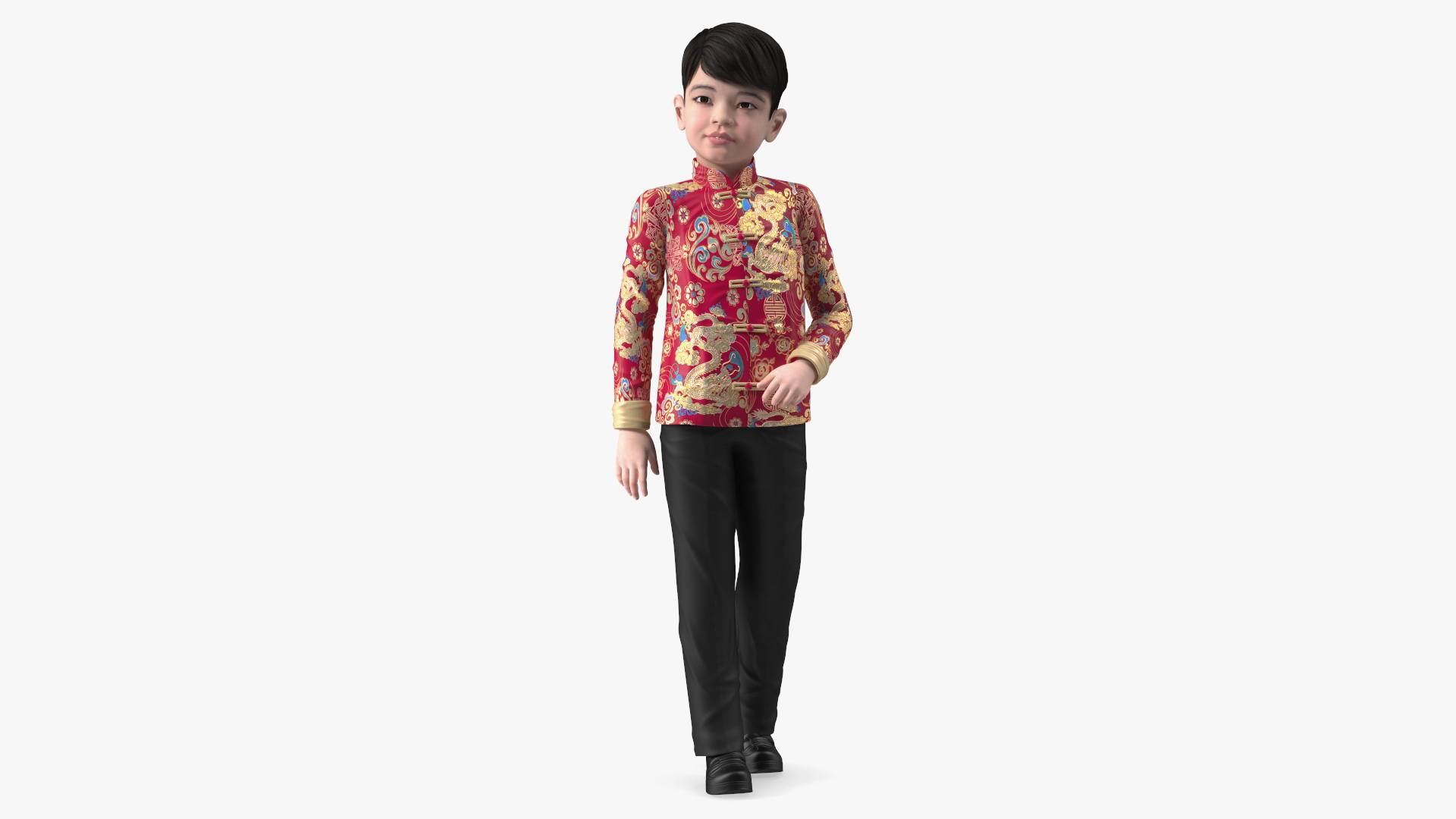 3D Chinese Boy Dragon Silk Costume