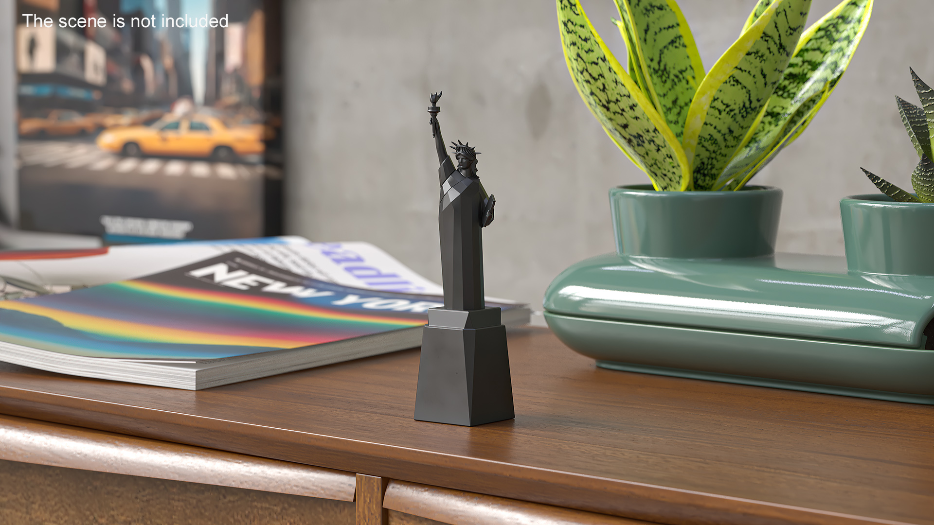 Statue of Liberty Decor Element Black 3D