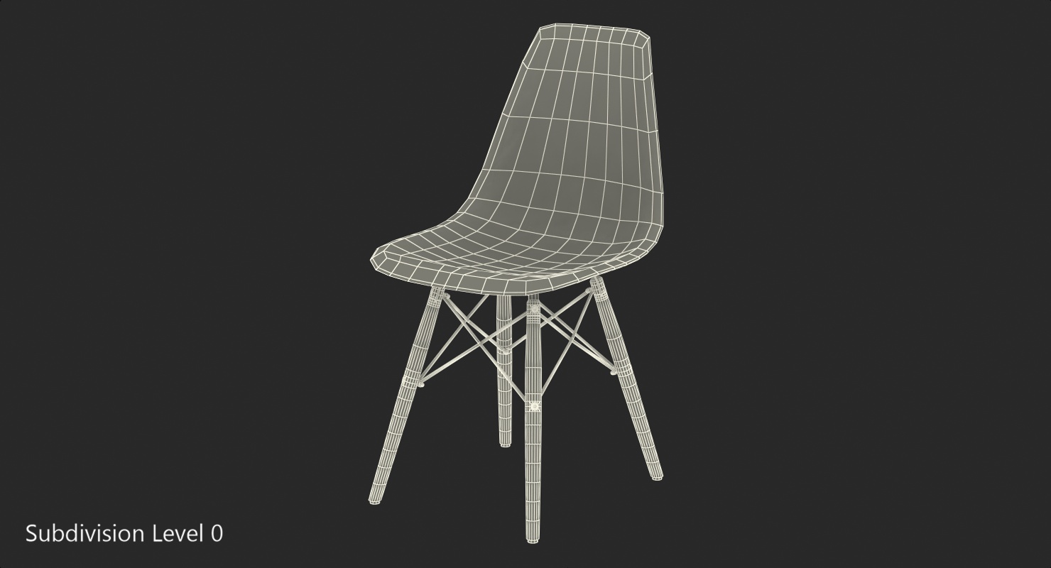 Modern Molded Plastic Shell Arm Chair 3D