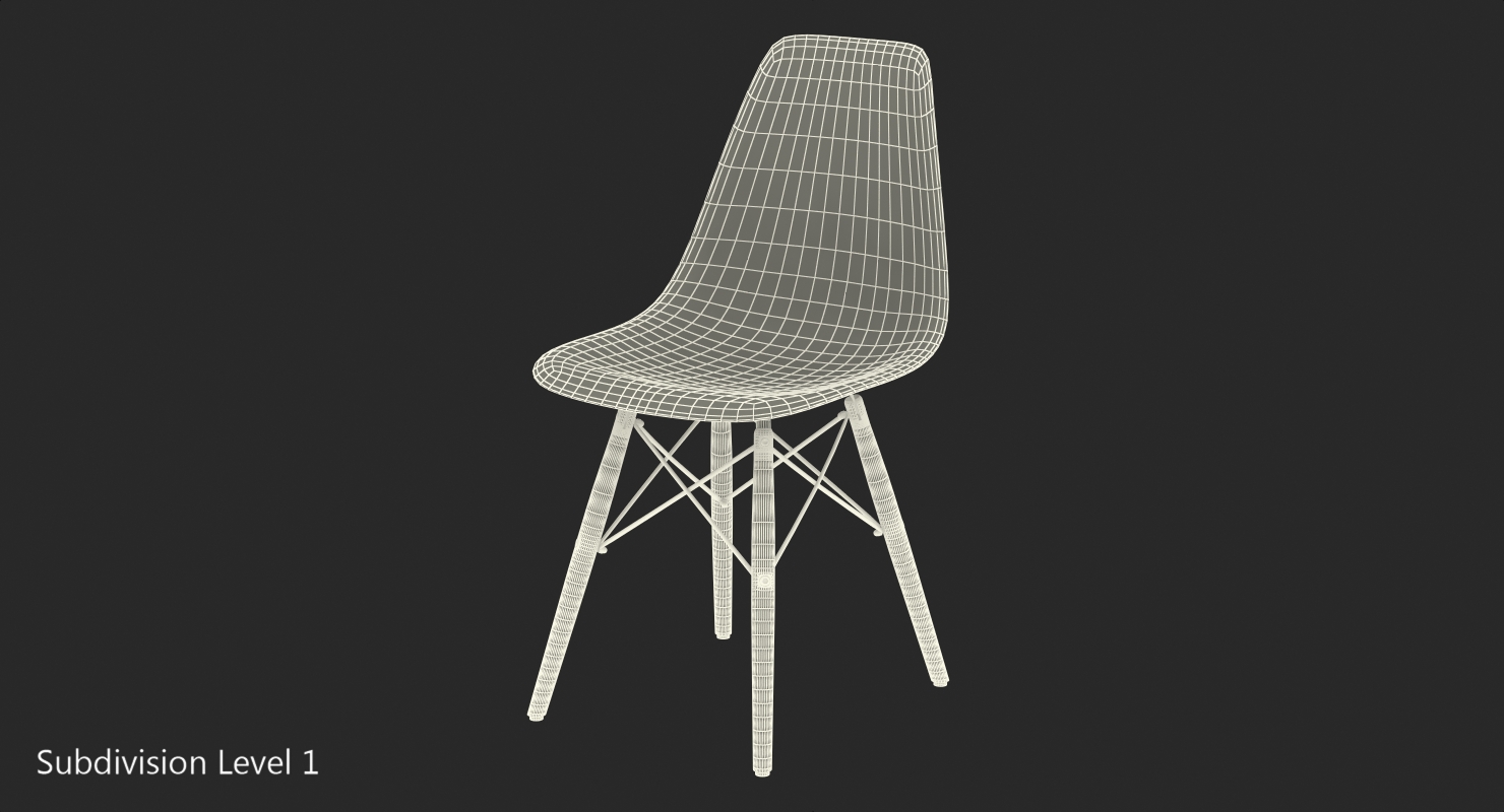 Modern Molded Plastic Shell Arm Chair 3D