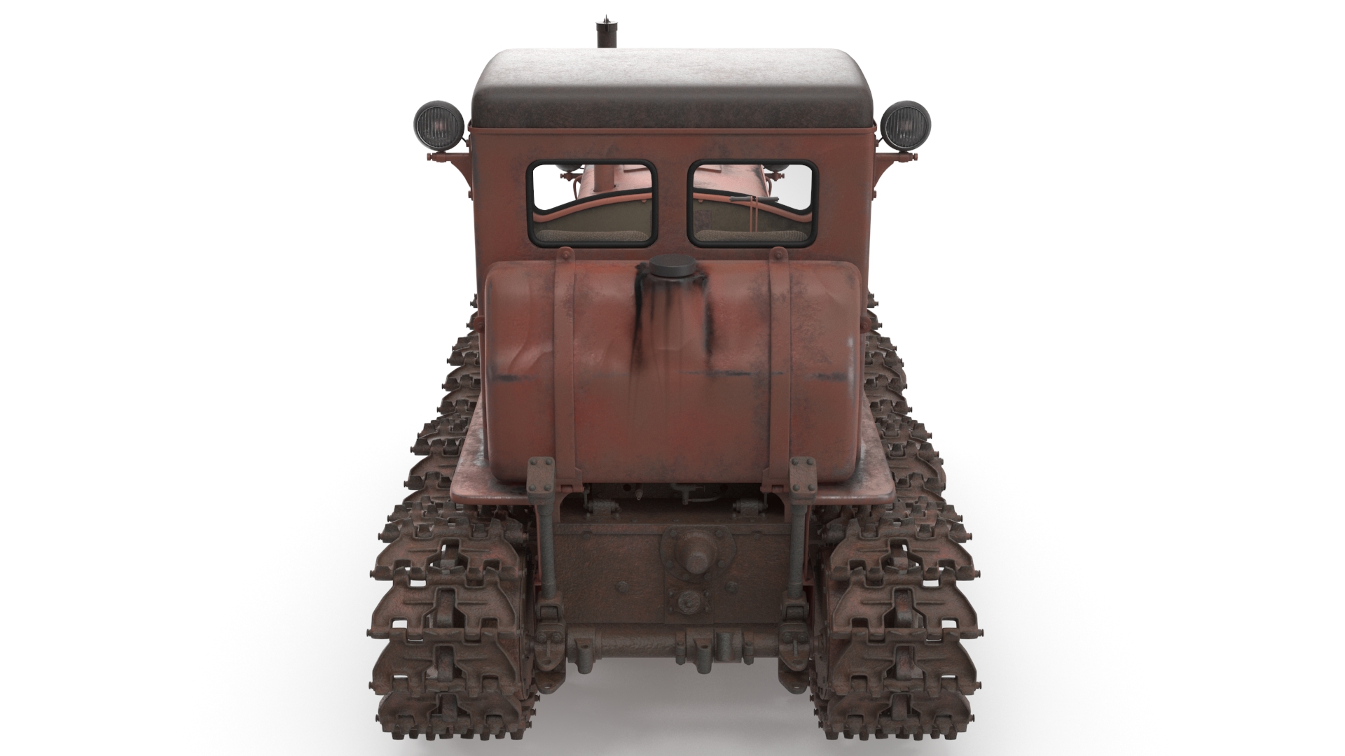 Old Rusty Soviet Crawler Tractor DT54 3D