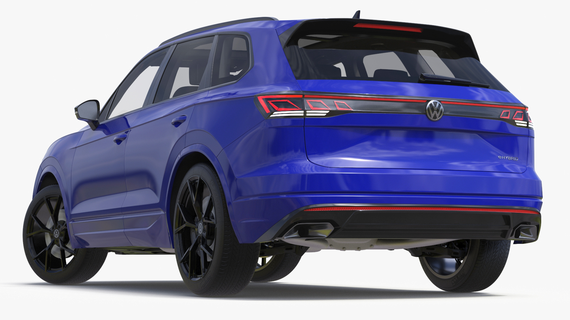 3D model Volkswagen Touareg 2024 Blue Lights On Rigged