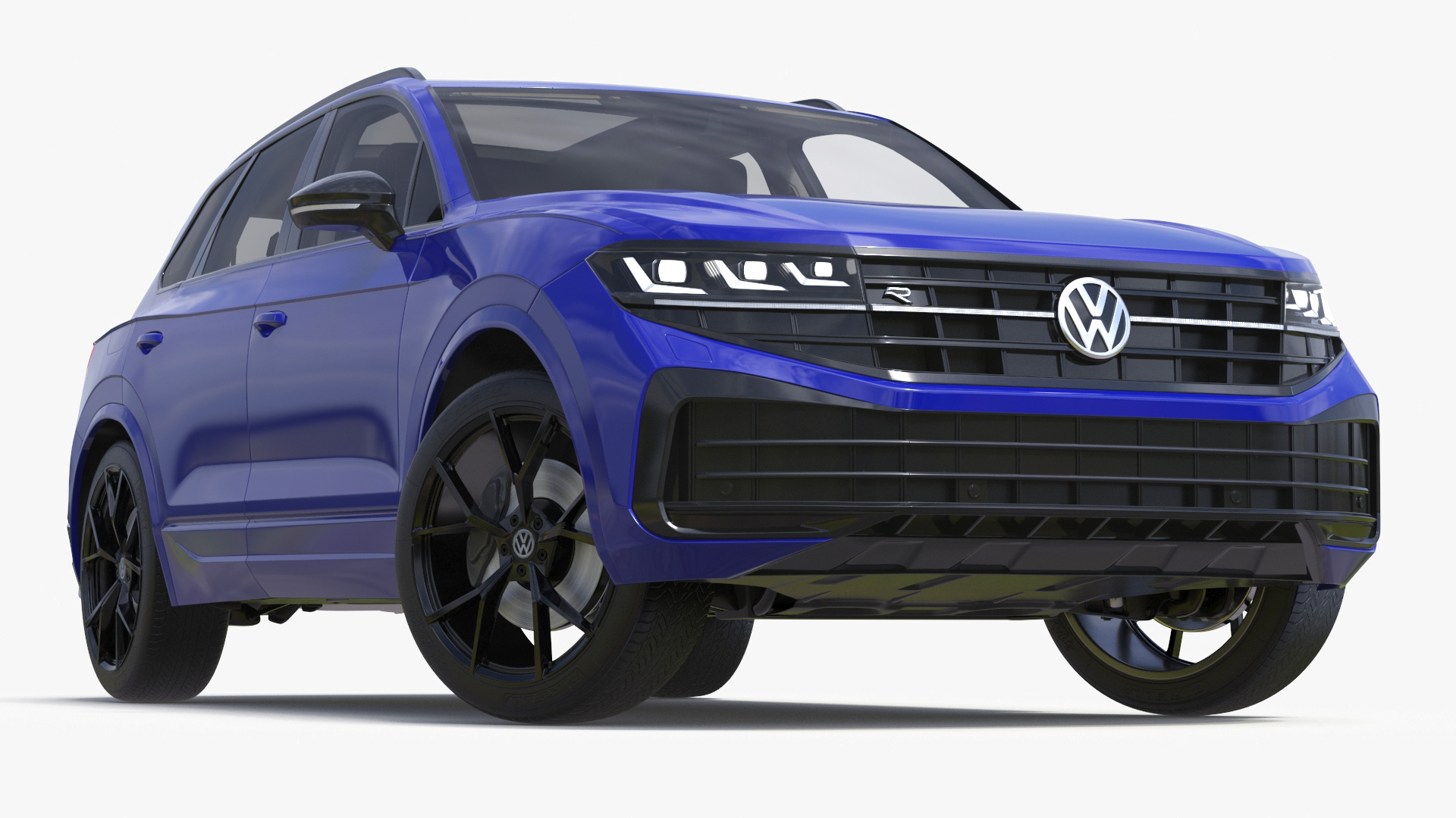 3D model Volkswagen Touareg 2024 Blue Lights On Rigged