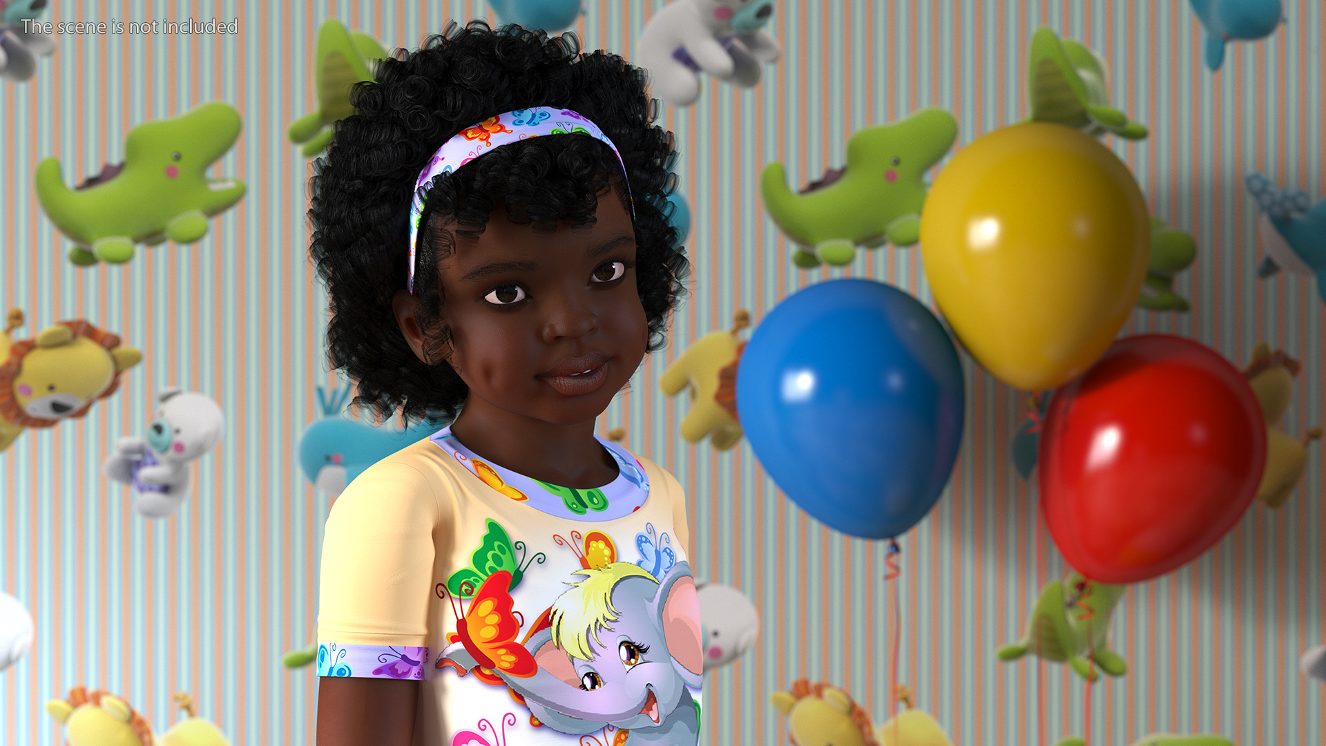 Girl Child Black Home Style Rigged 3D model