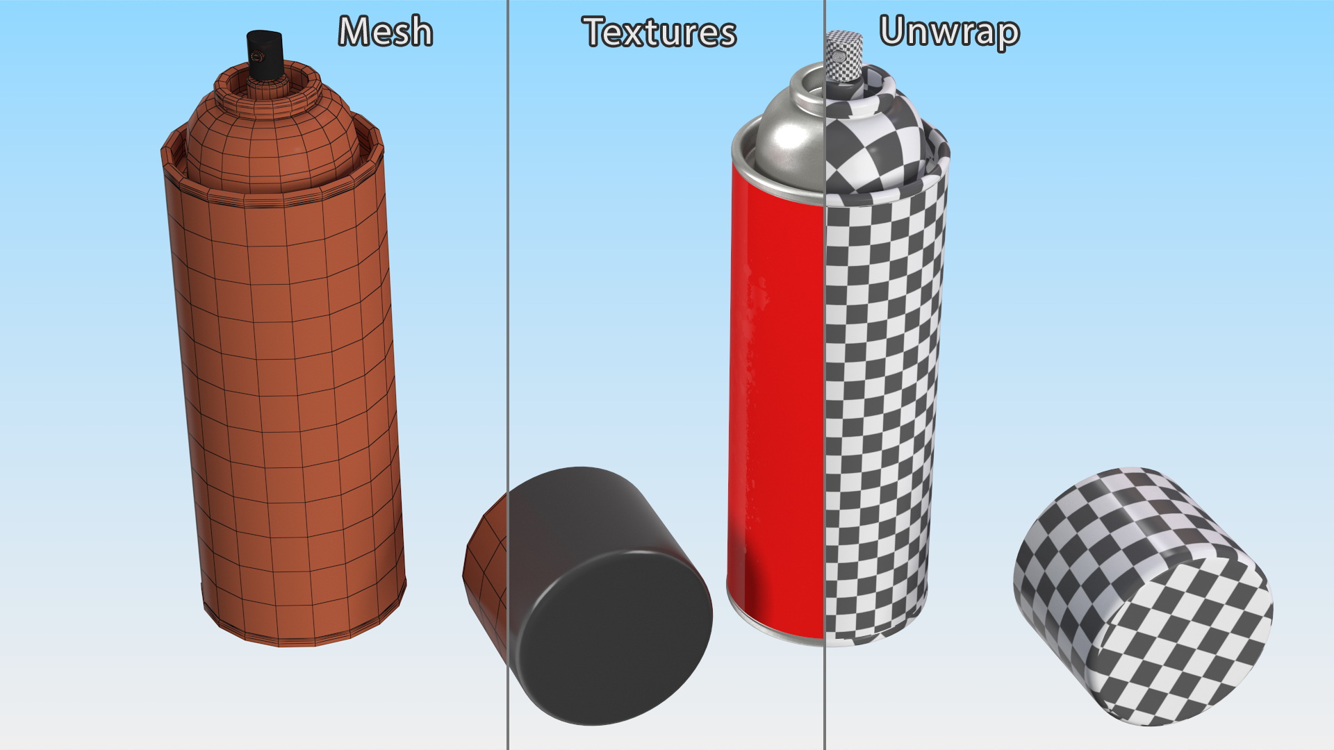 3D model Red Recycling Aerosol Can