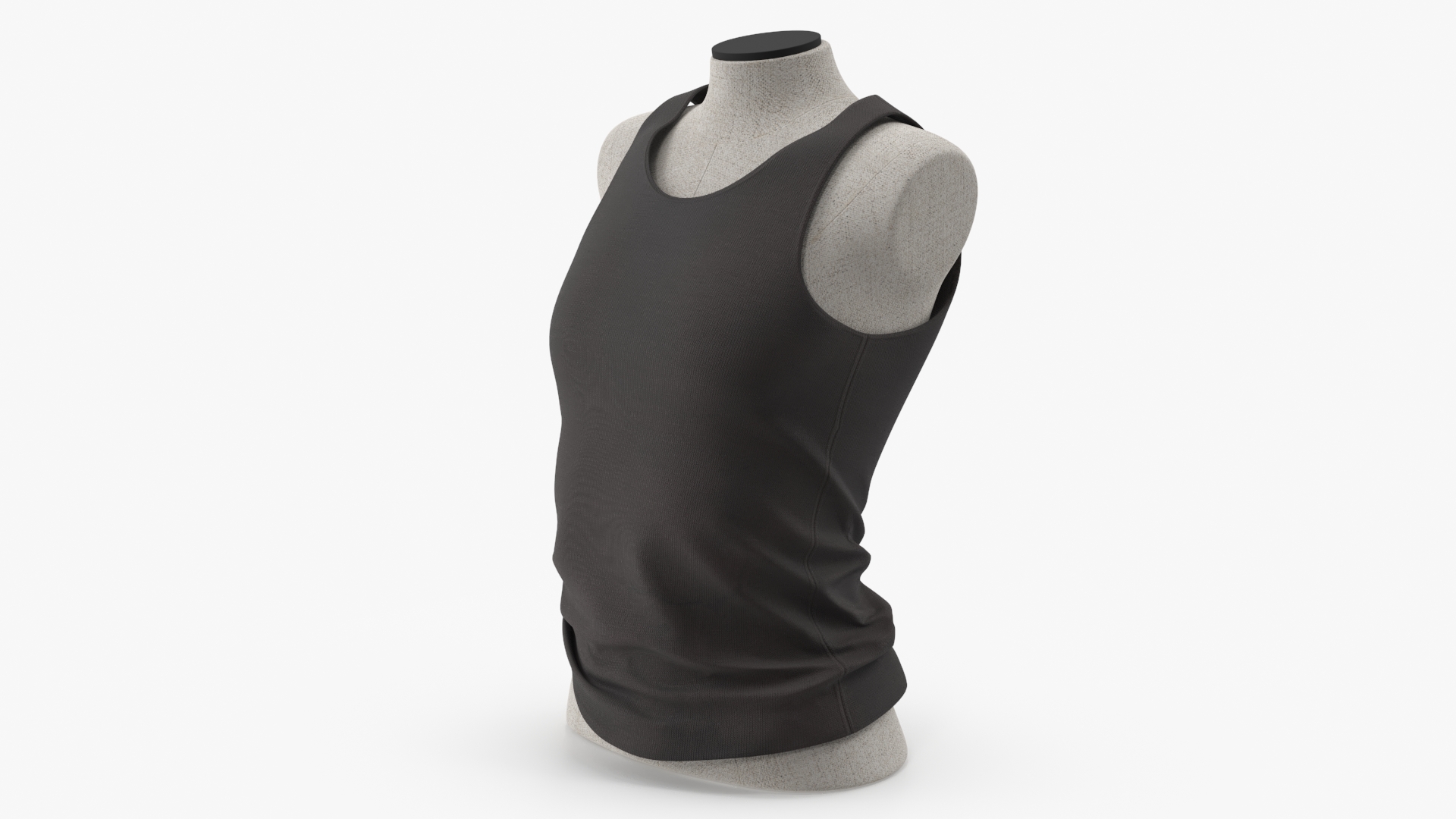 3D Female Undershirt Black model