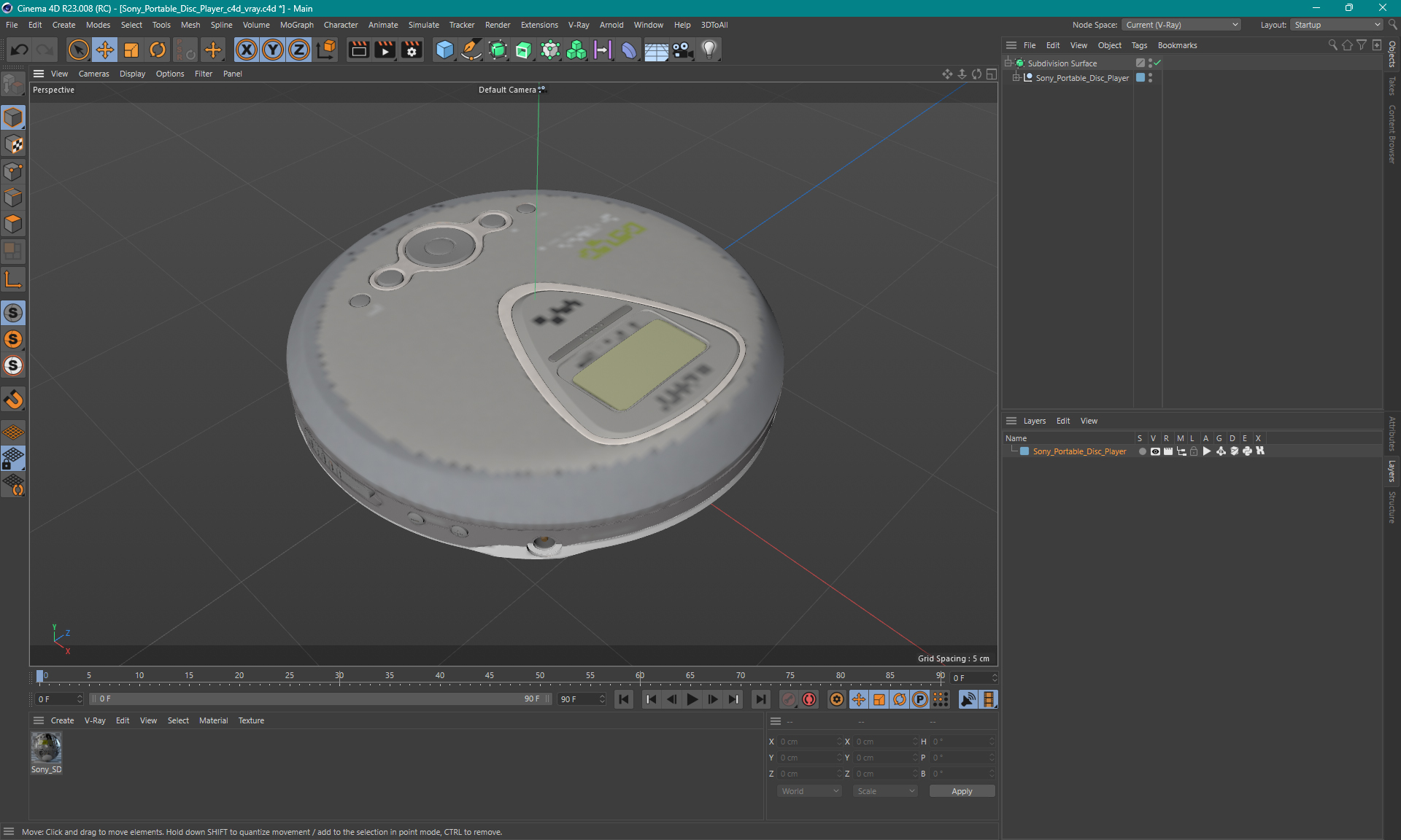 3D model Sony Portable Disc Player