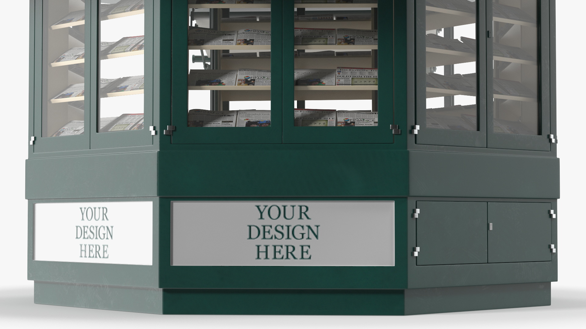 3D Newspaper Kiosk Green