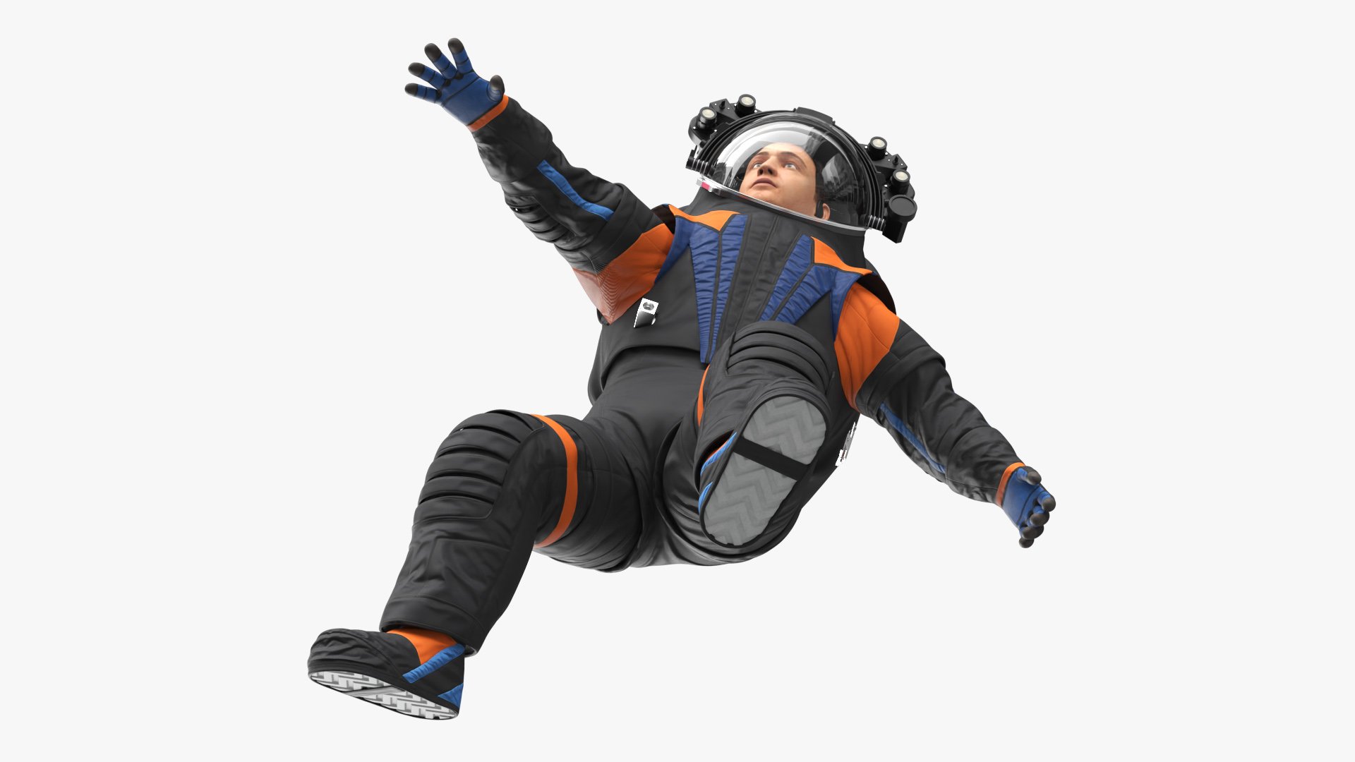 3D Astronaut Falling Pose Fur