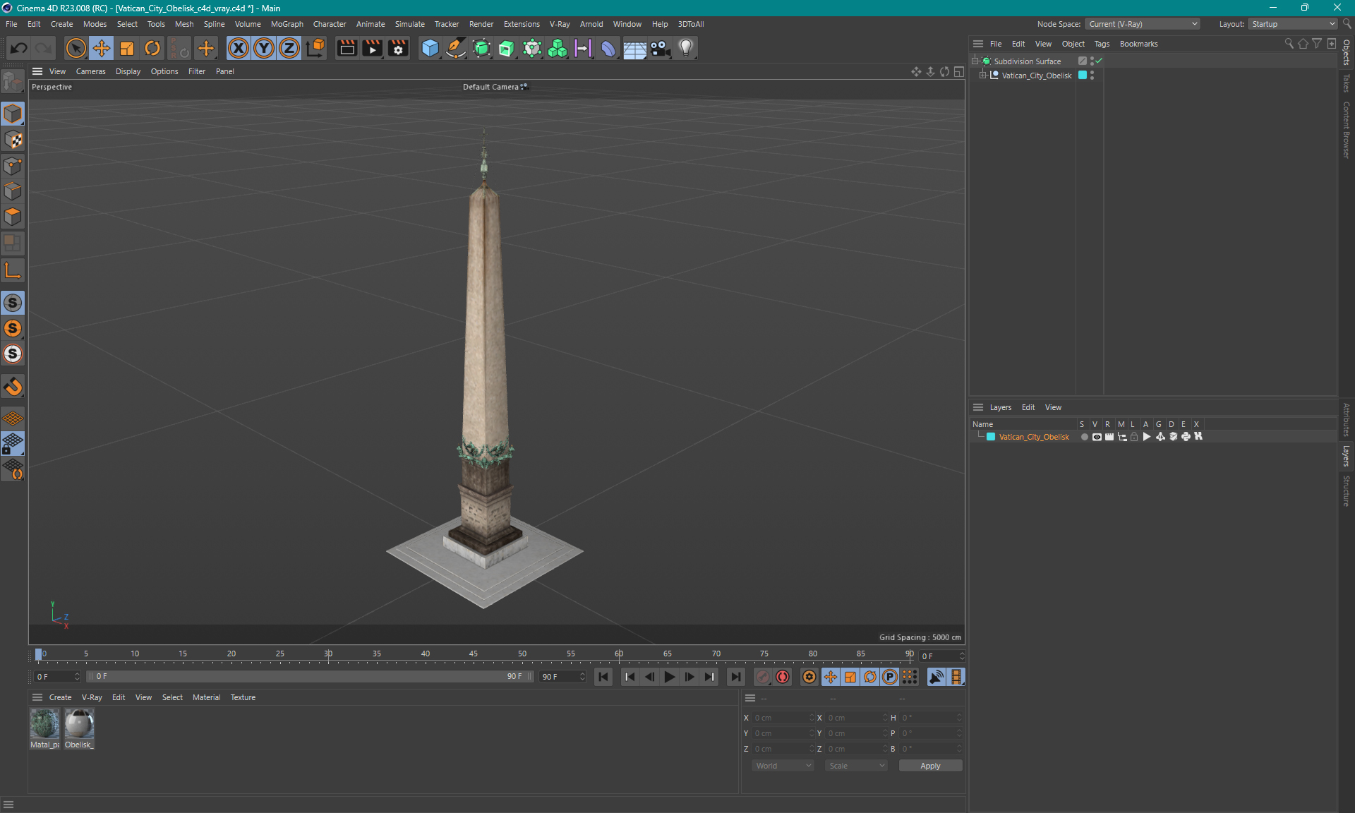 3D model Vatican City Obelisk