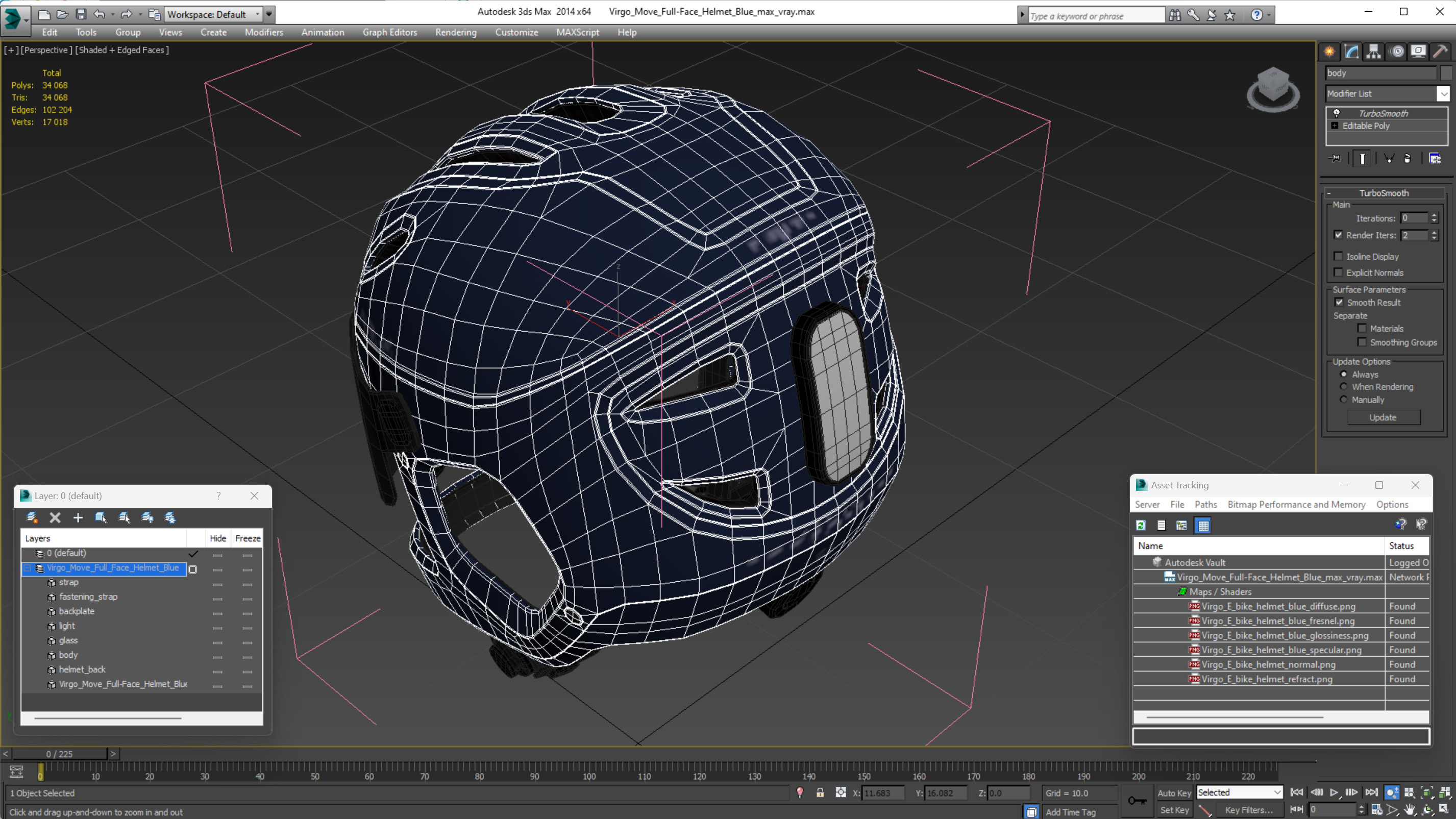 Virgo Move Full-Face Helmet Blue 3D