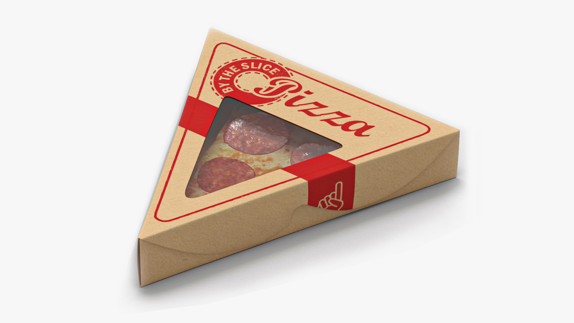 3D Pizza Slice in Packaging Box model