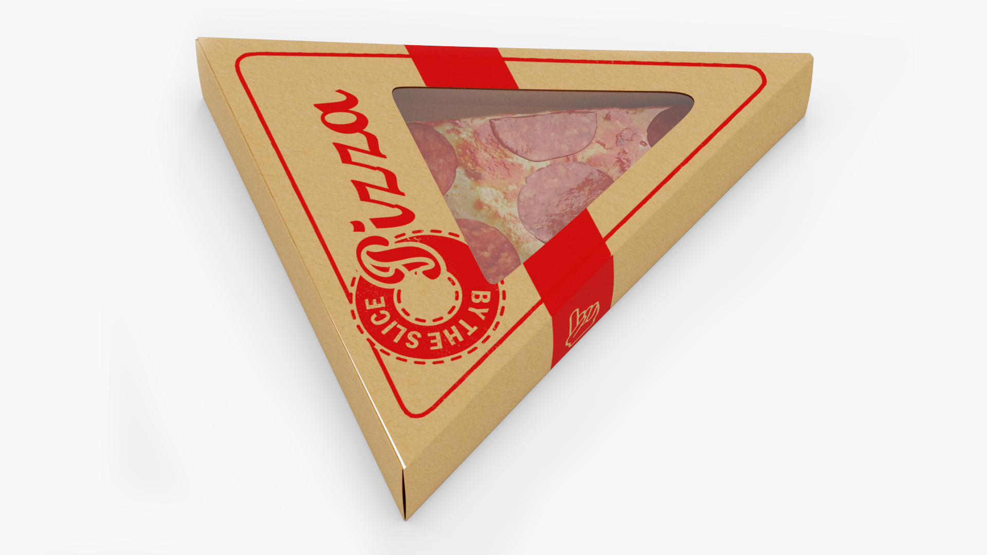 3D Pizza Slice in Packaging Box model