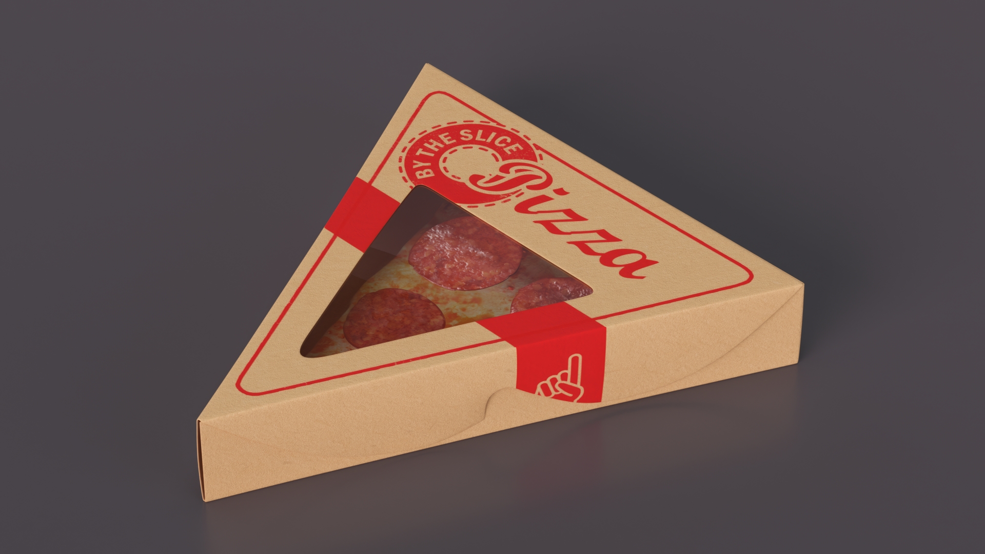 3D Pizza Slice in Packaging Box model