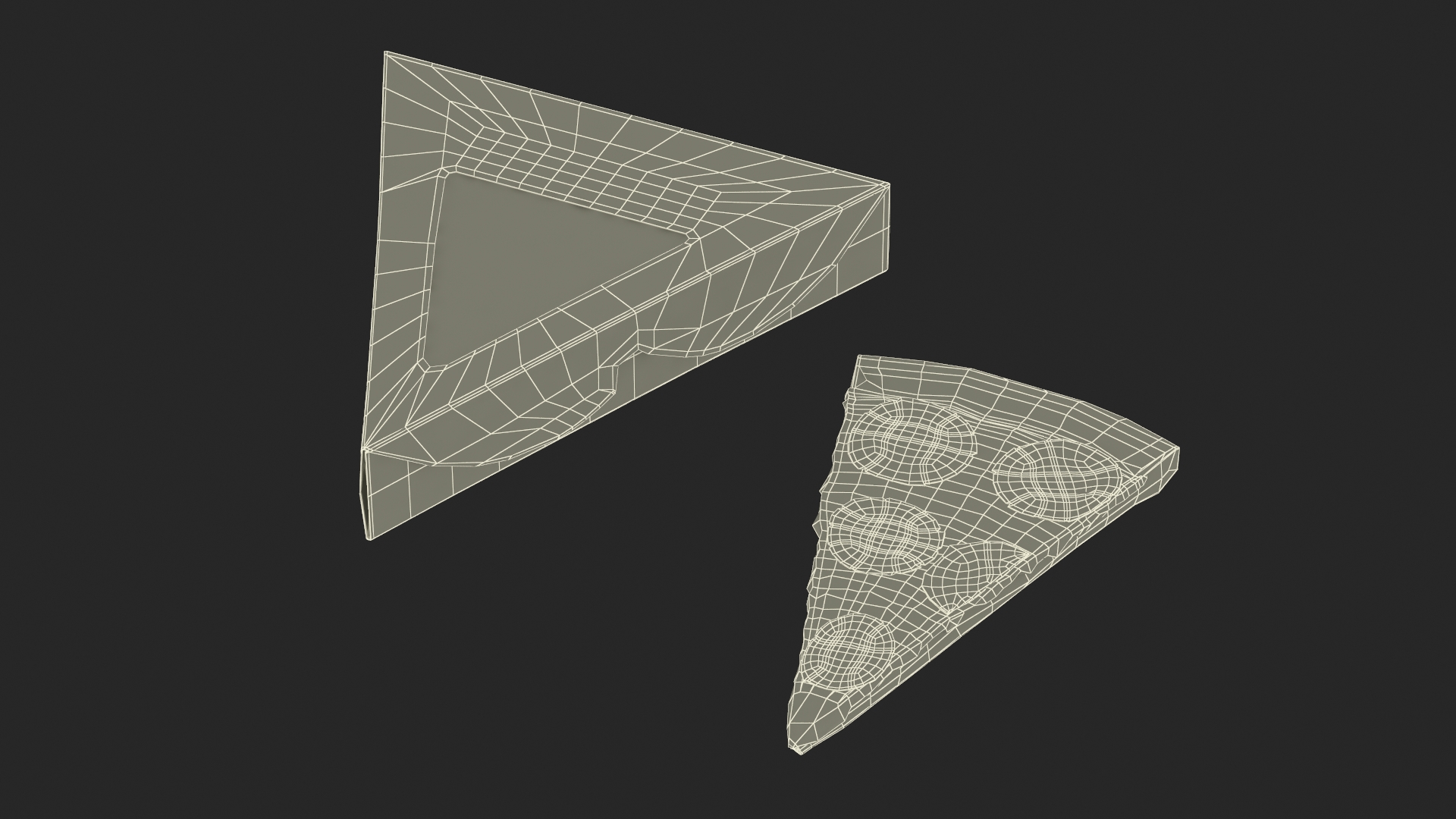 3D Pizza Slice in Packaging Box model