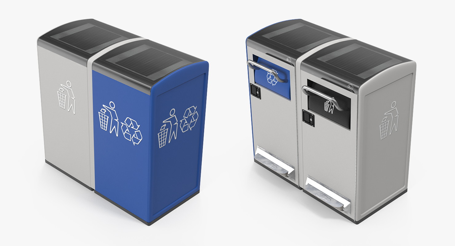 3D General Waste and Recycling Station Generic model