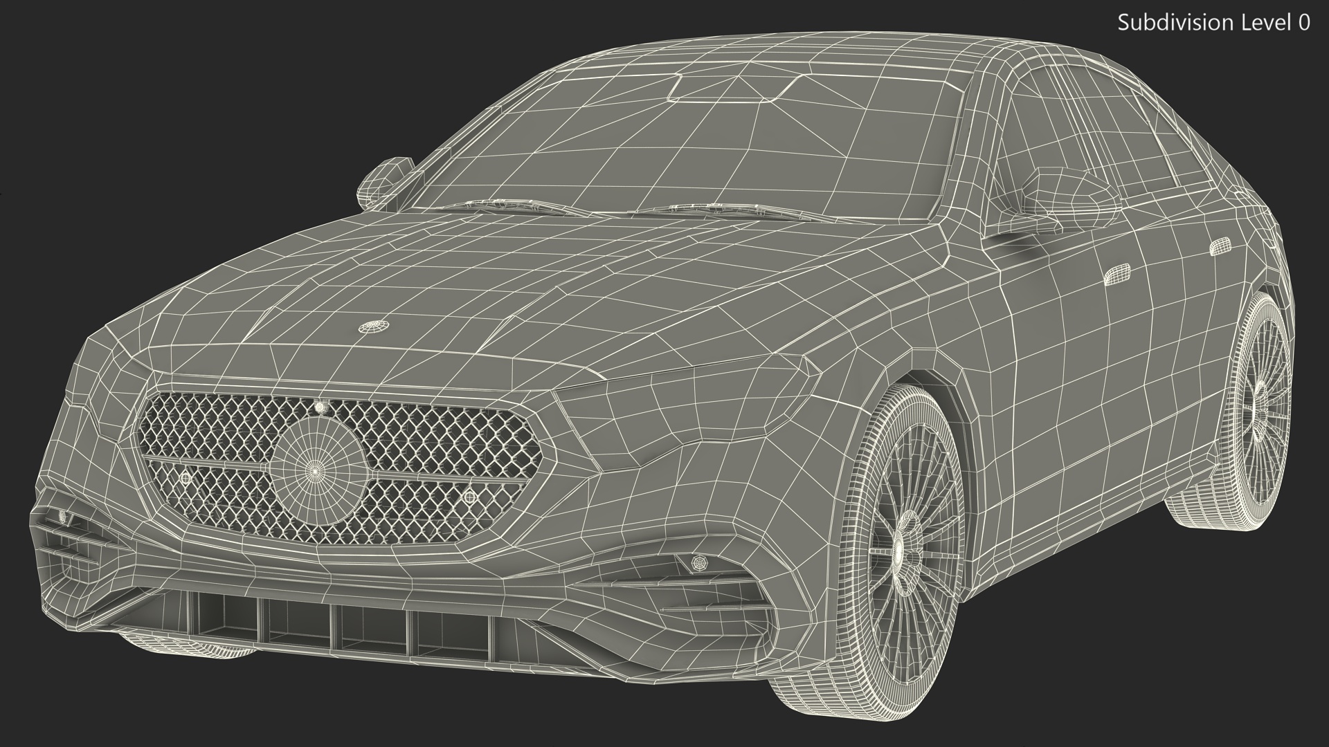 Mercedes E-class White Color Rigged for Cinema 4D 3D model