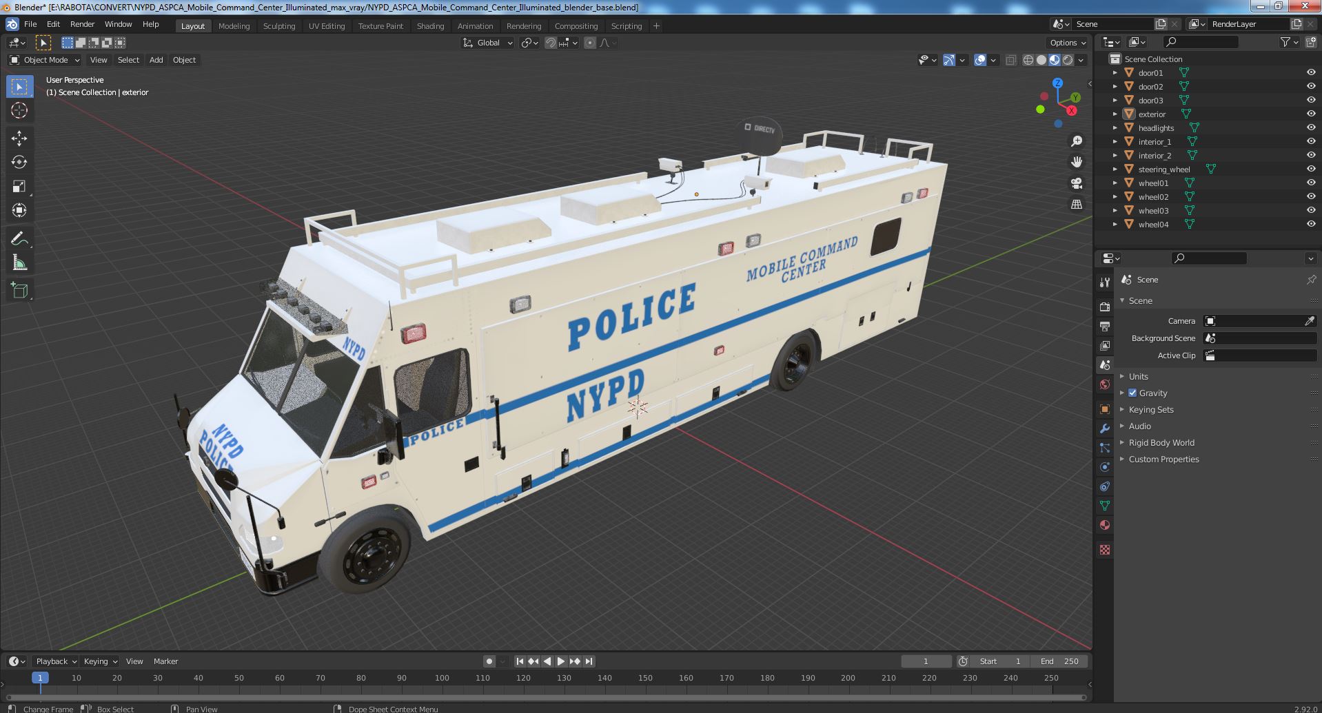 NYPD ASPCA Mobile Command Center Illuminated 3D model