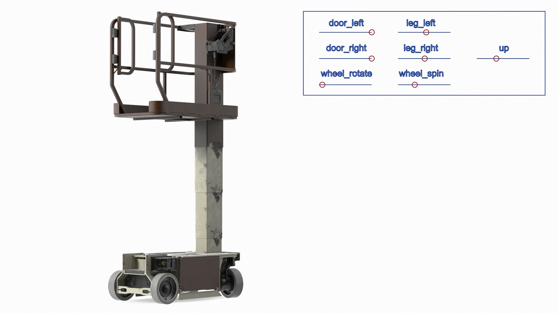 3D Vertical Mast Lift Dirty Rigged