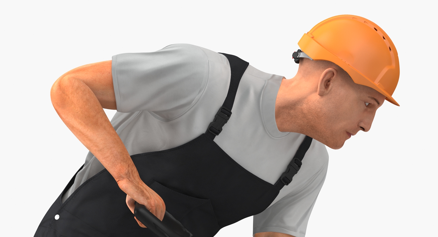 Construction Worker Digging with Shovel 3D model