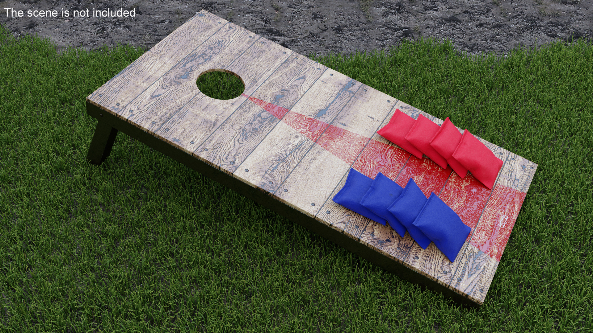 3D Wooden Cornhole Board with Toss Bags