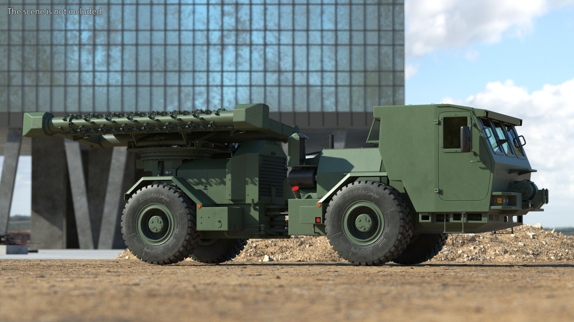 3D model Used Khaki Mine Sweeper Vehicle Hydrema 910 Rigged