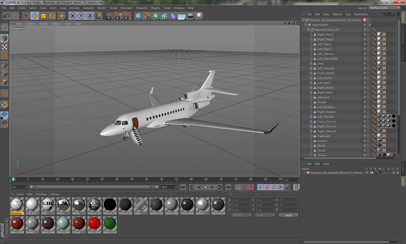 Business Jet Dassault Falcon 7X Generic 3D model