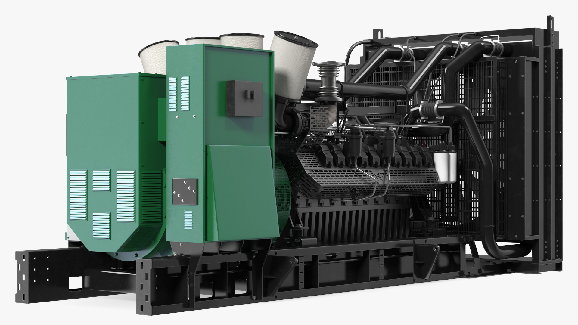 3D Industrial Diesel Generator Green model