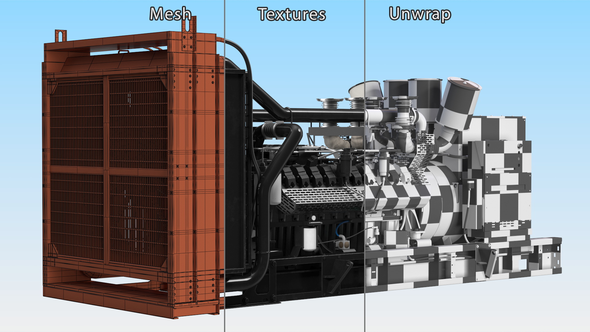 3D Industrial Diesel Generator Green model