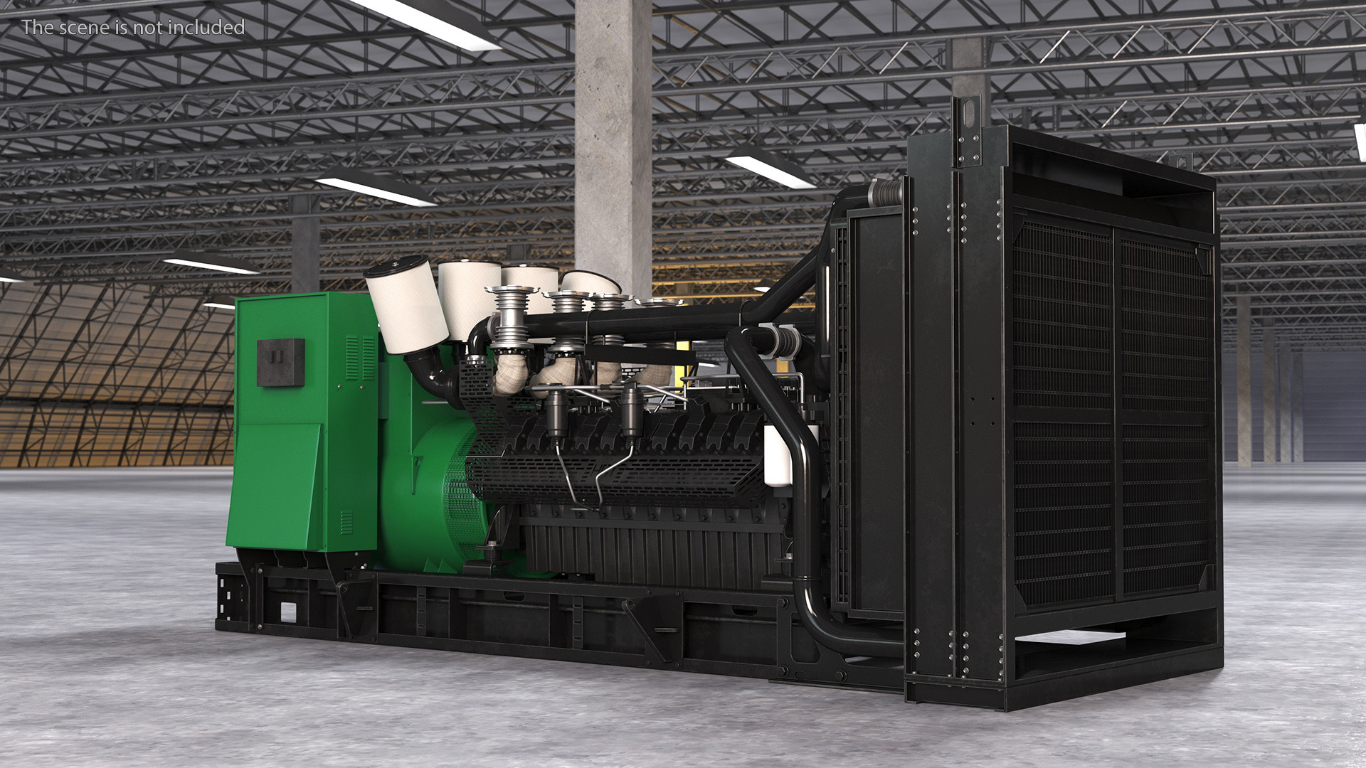 3D Industrial Diesel Generator Green model