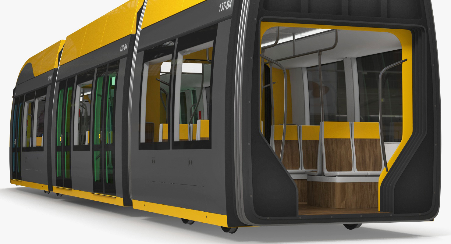 City Tram Generic Rigged 3D model