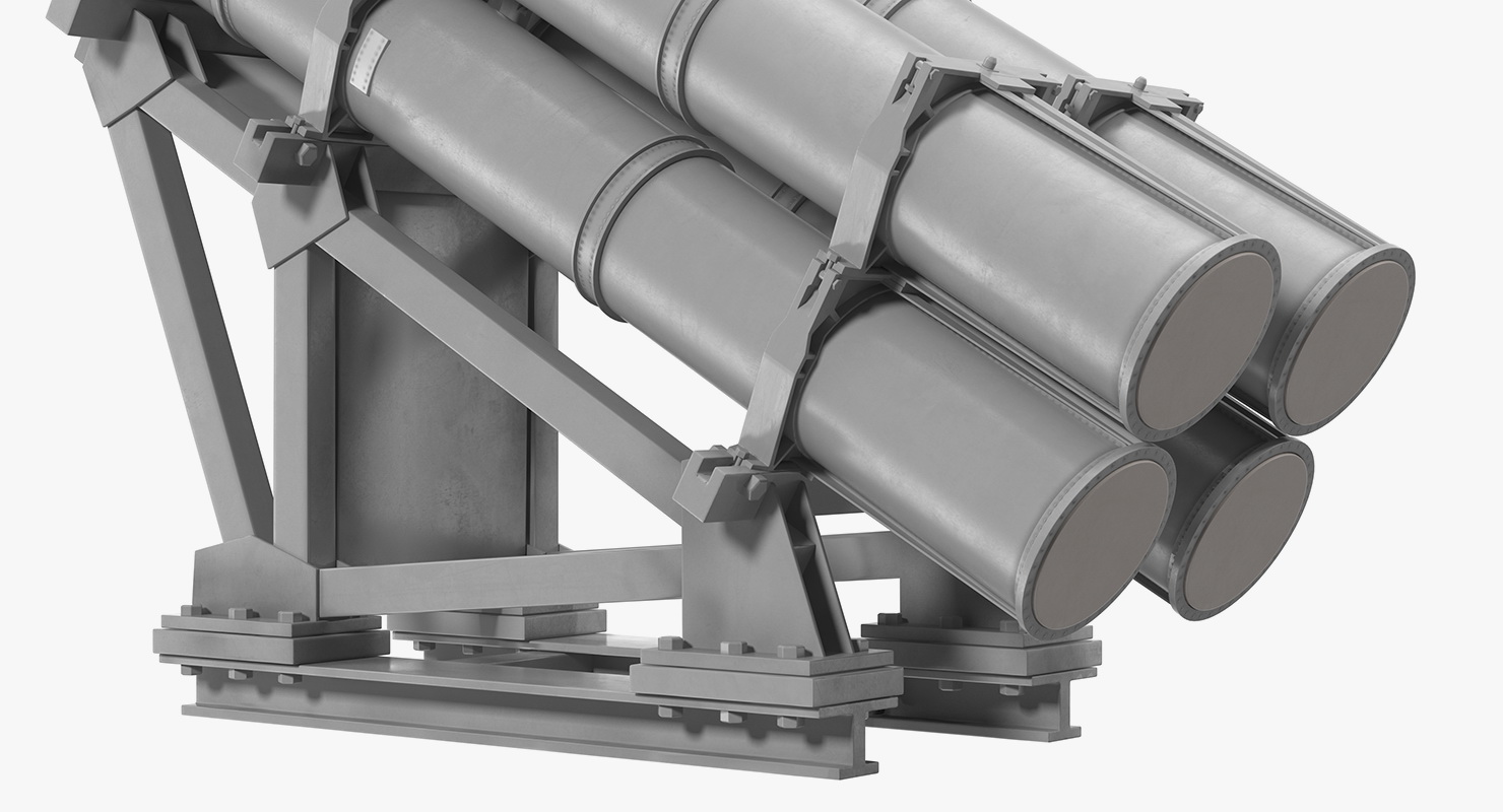 3D model MK 141 Missile Launching System RGM 84 Harpoon SSM Navy