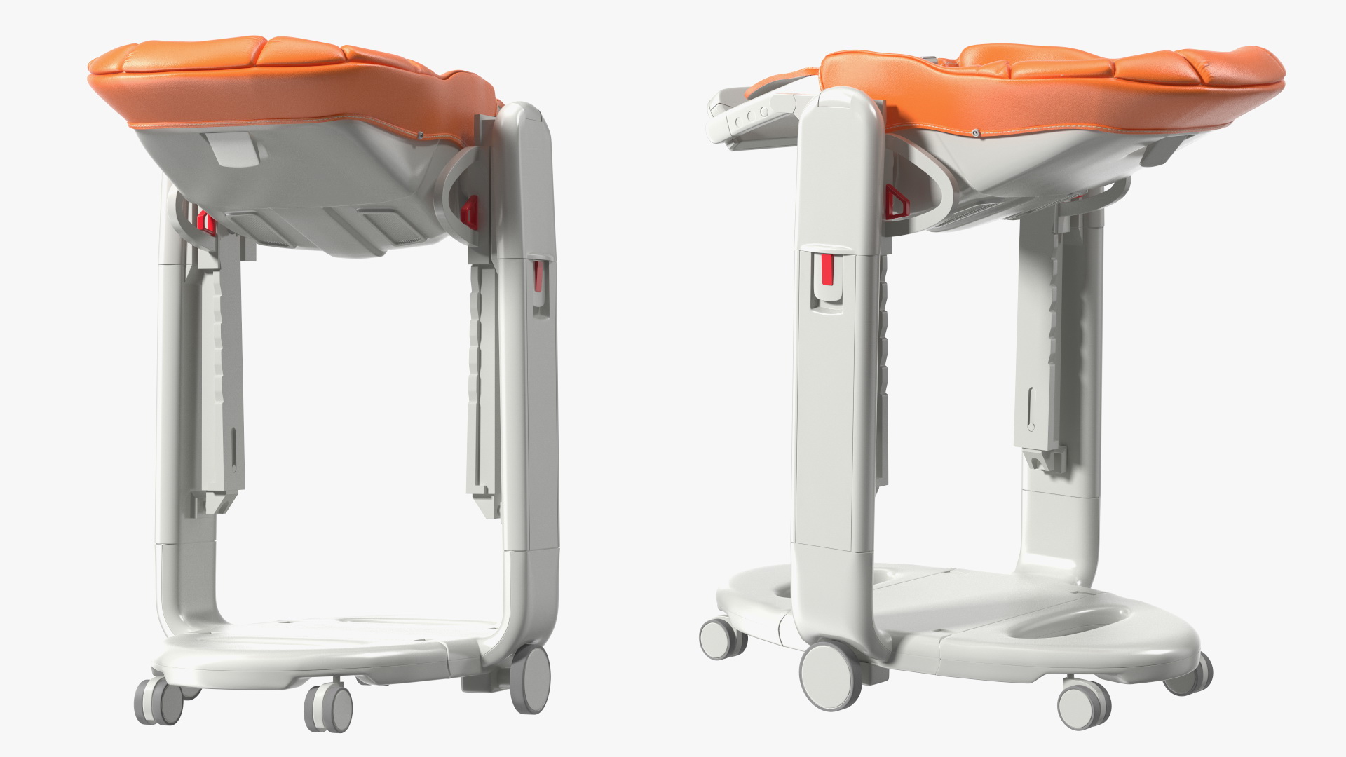 Compact Folding High Chair Horizontal Orange 3D model