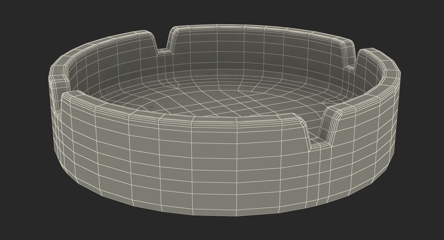 Black Glass Ashtray 3D model