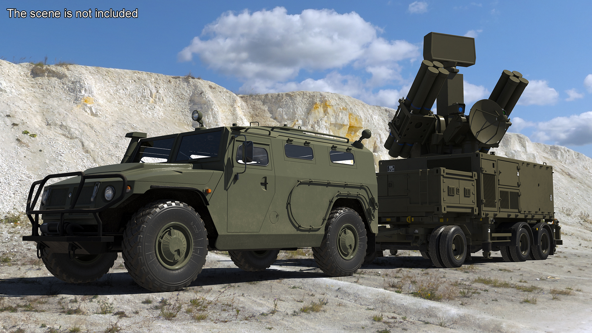 3D model Military Truck with Missile System Crotale NG