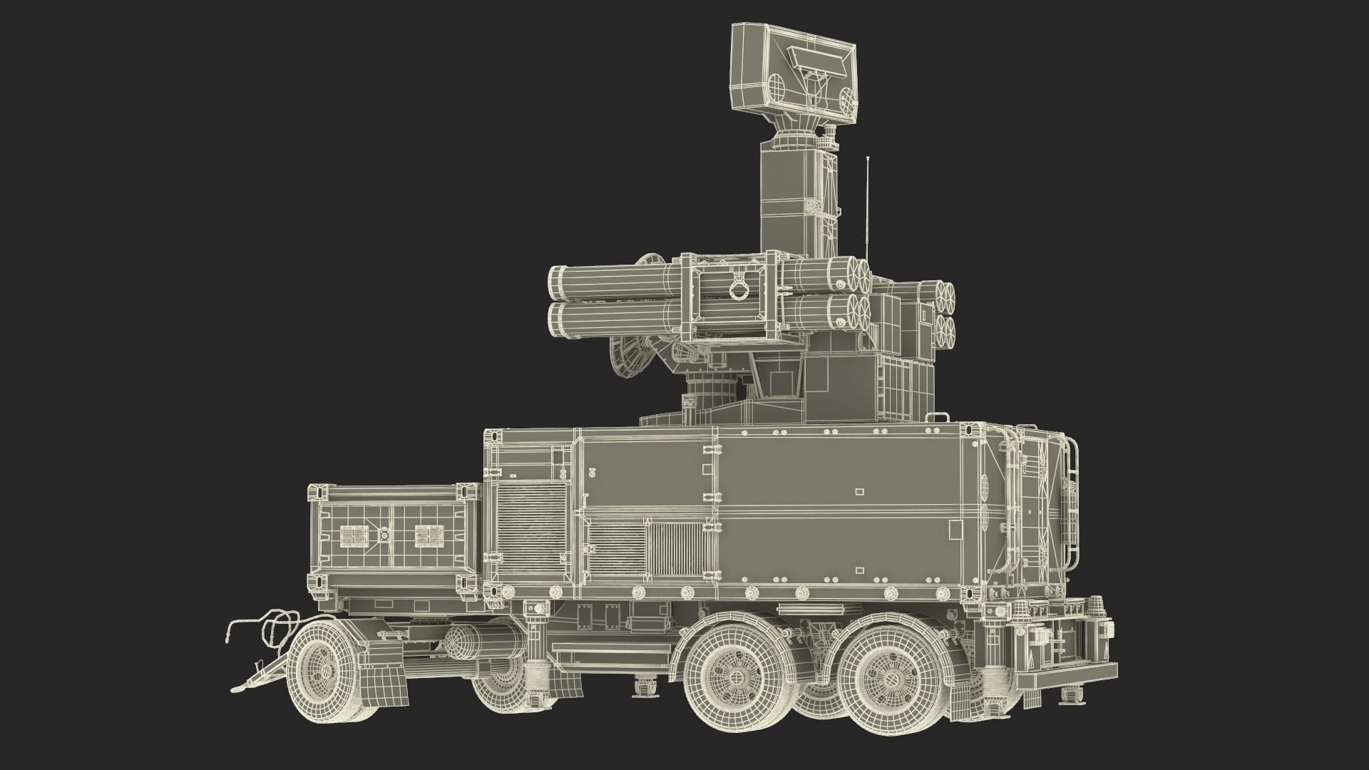 3D model Military Truck with Missile System Crotale NG