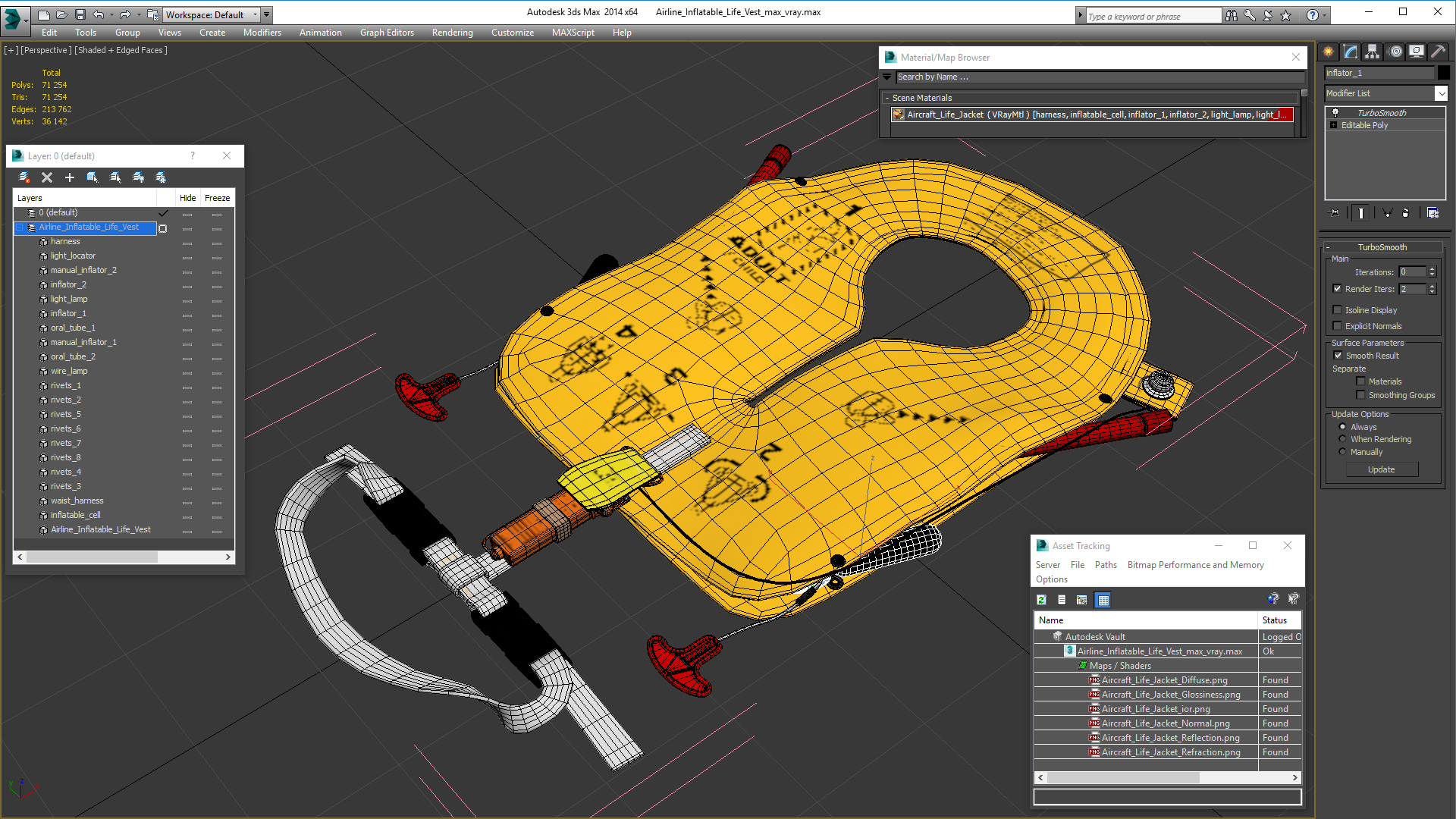 3D Airline Inflatable Life Vest model