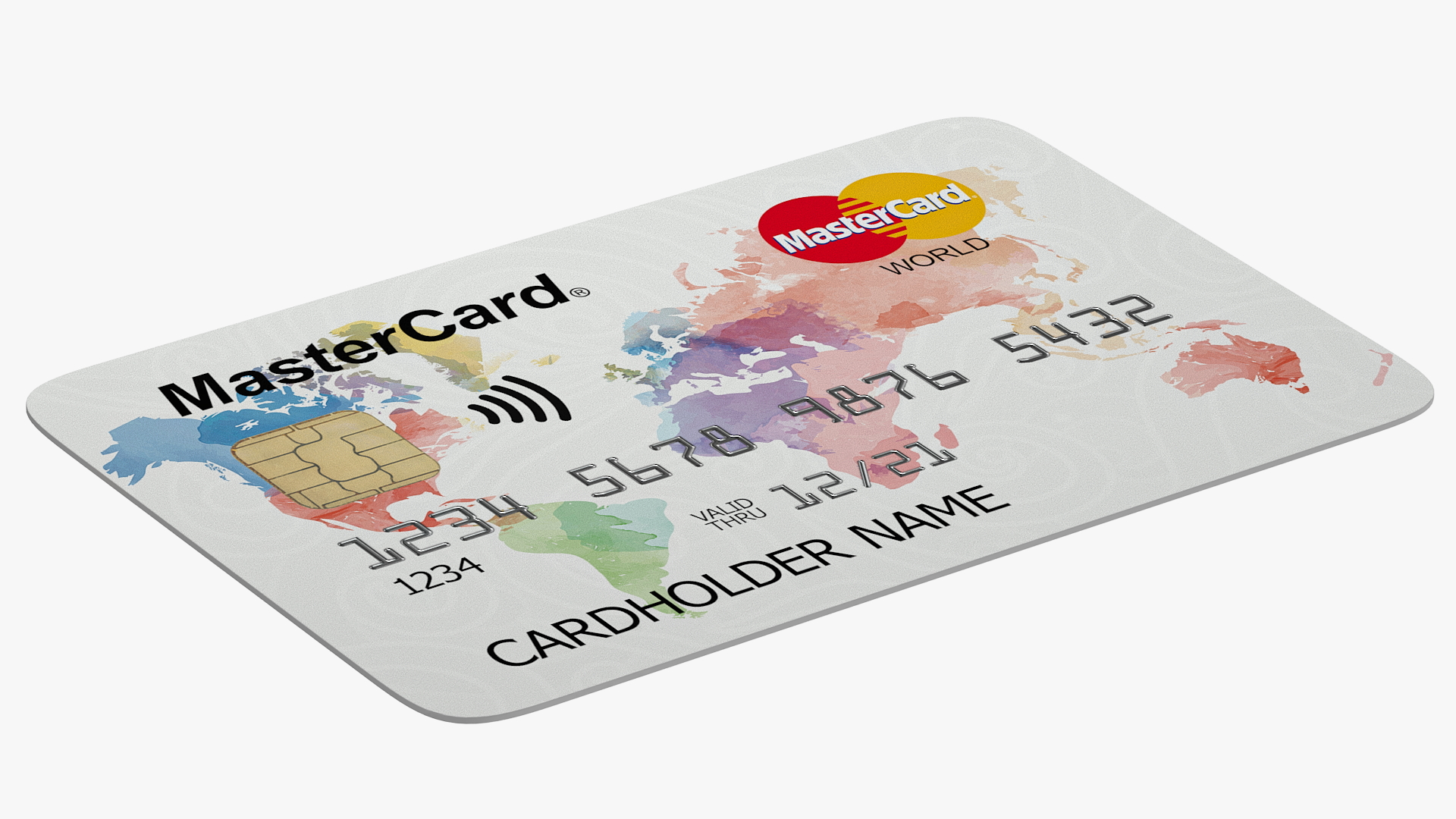 3D MasterCard World Credit Card model