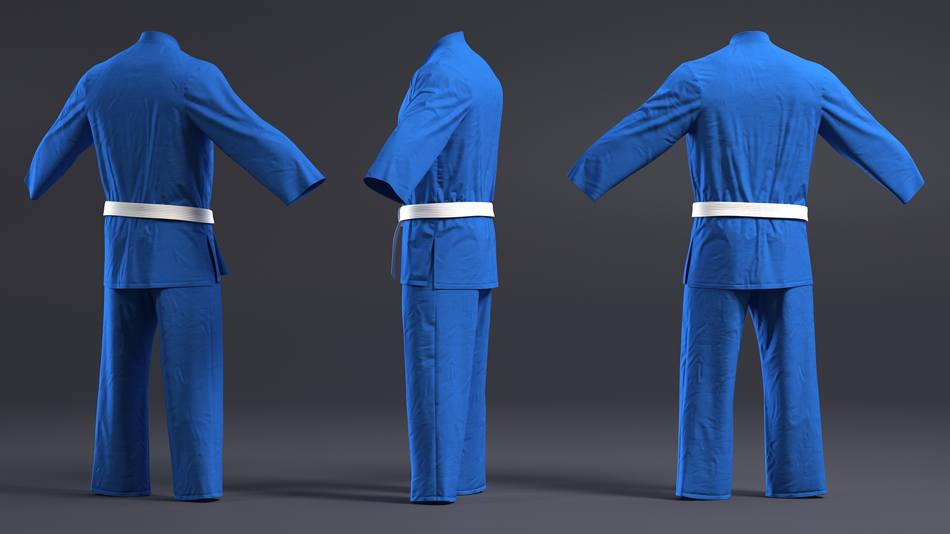 Karate Uniform Blue 3D model