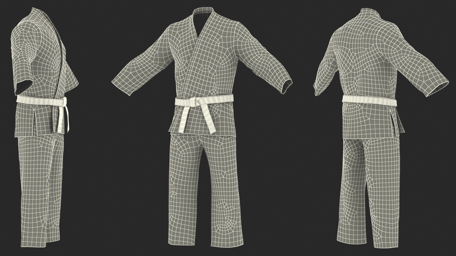 Karate Uniform Blue 3D model