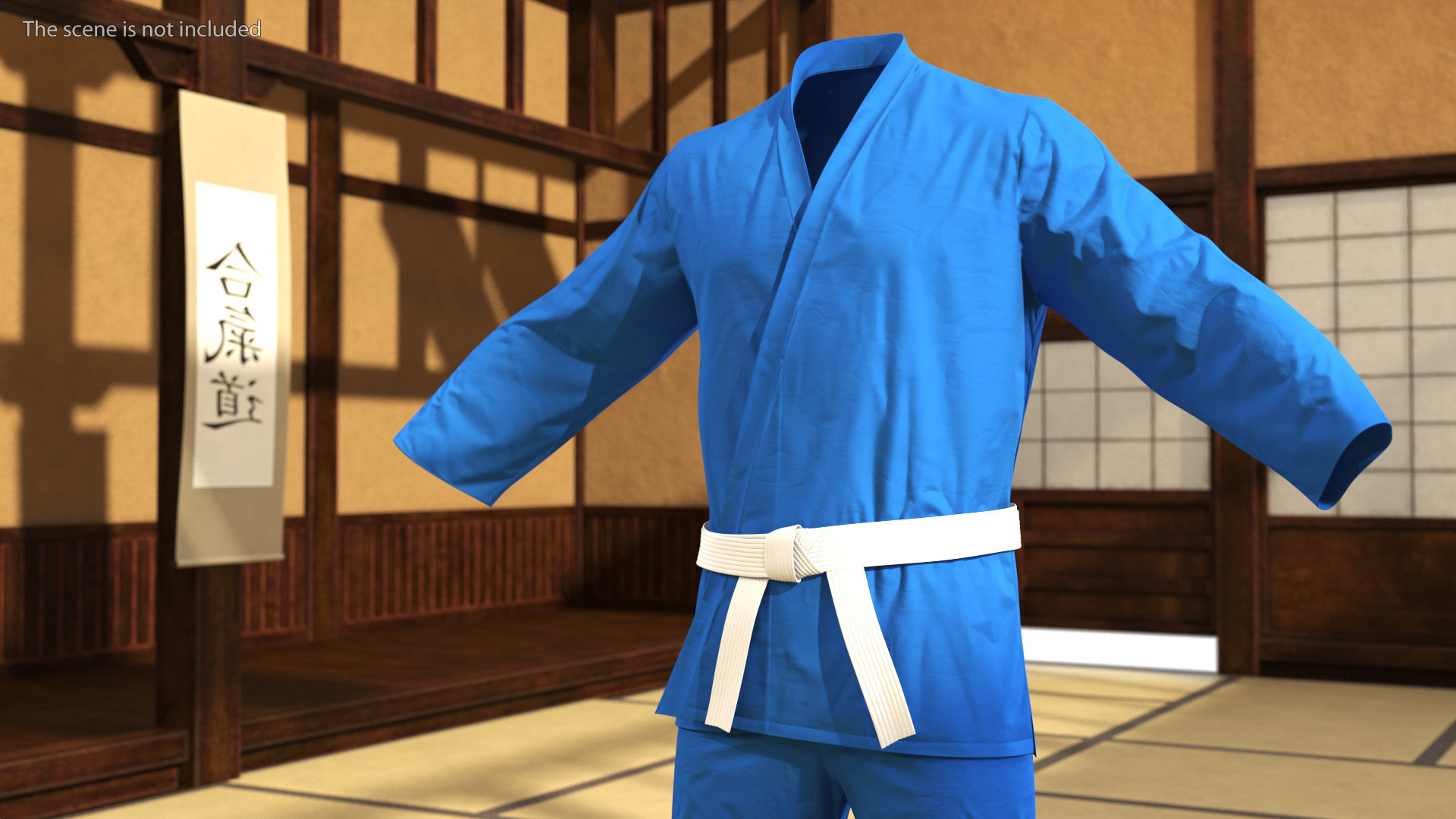 Karate Uniform Blue 3D model